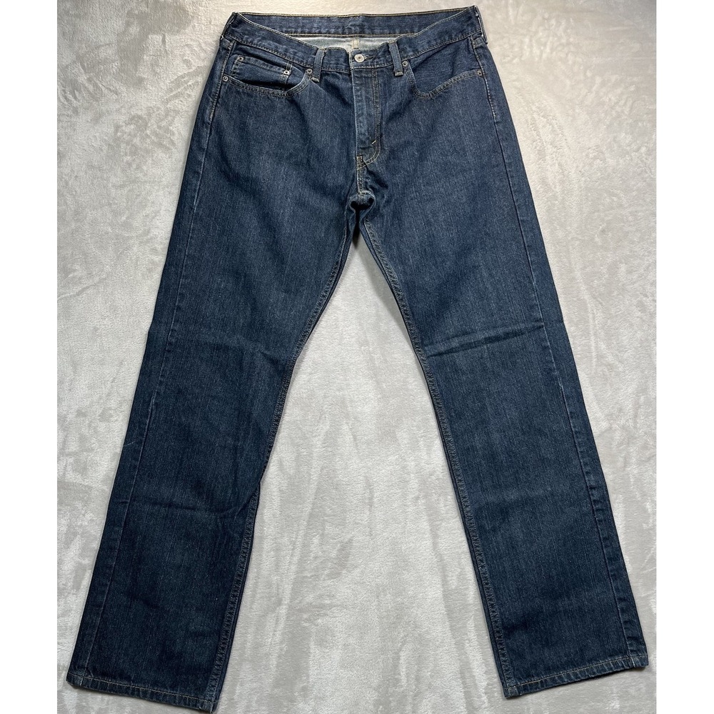 Levis Jeans Mens 34x34 Blue Regular Straight American Dark Wash Denim